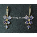 drop earrings with blue crystal and cz